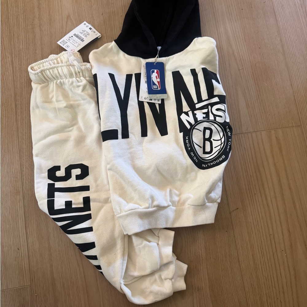 NWT Zara Kids Brooklyn Nets Sweatshirt and Sweatpants